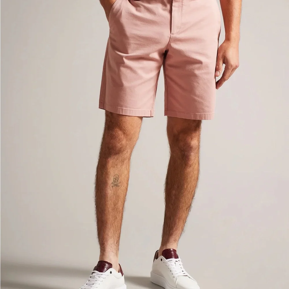 Ted Baker Light Pink Flat Front Shorts - Picture 2 of 8
